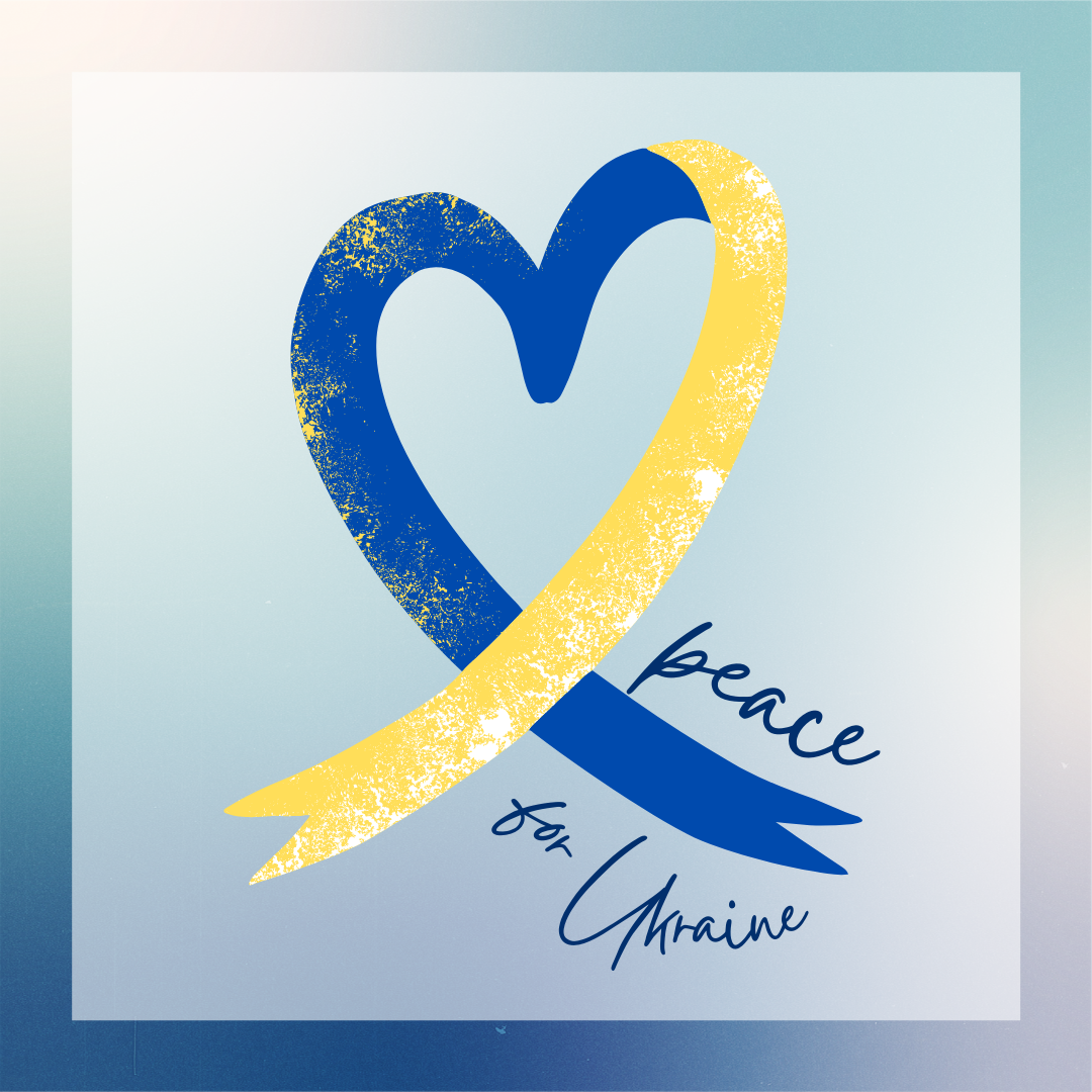 Blue & Yellow Instagram Post Vector Heart Peace for Ukraine